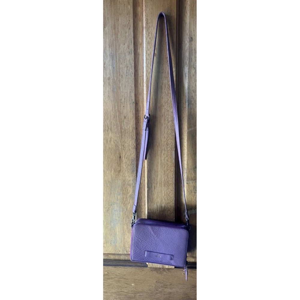 Elk 100% Leather Purple Crossbody/Clutch Small Bag/Wallet - Picture 3 of 13